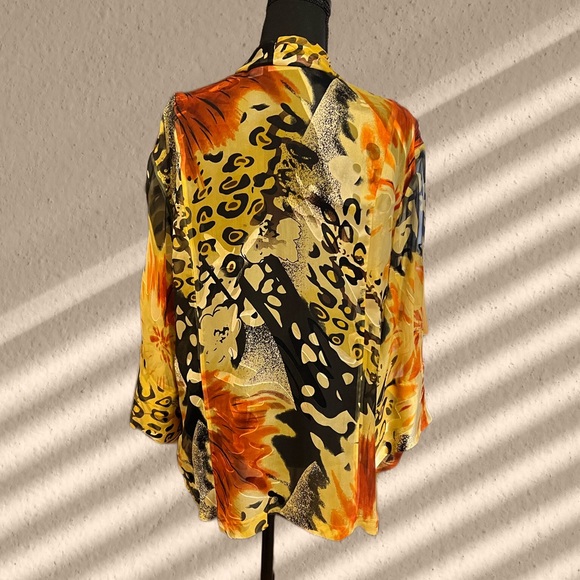 CHICO’S Silk Sheer Open Front Kimono/Cardigan - Picture 16 of 17